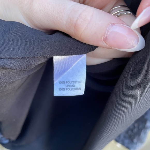 Trouve Snow Leopard Fitted Open Front Structured Black Business Casual Blazer - Picture 4 of 6